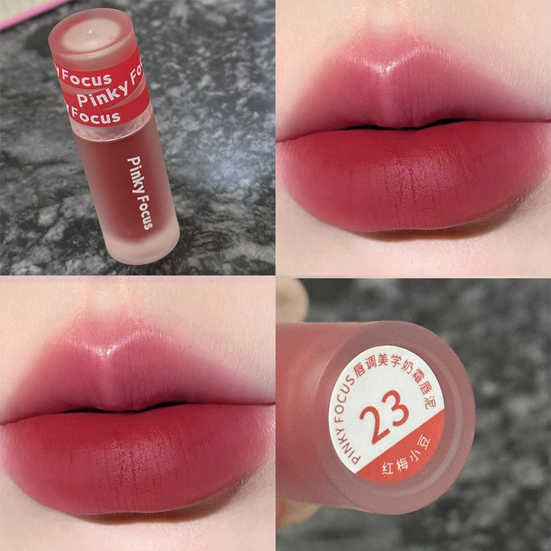 PinkyFocus粉雾哑光奶霜唇泥26色唇釉丝绒显色持久口红跨境唇彩女|undefined