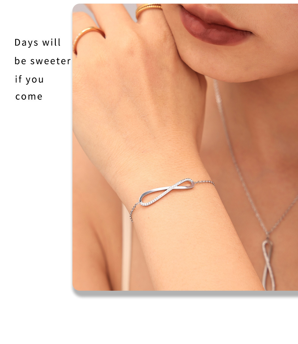 Square Sugar Jewelry Stainless Steel Zircon CNC Diamond Set 8-Character Long Necklace Bracelet Design Versatile Set_voghion.com