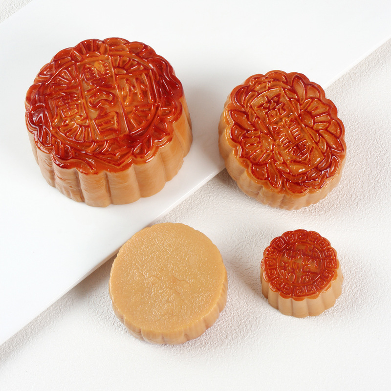 PVC仿真中秋节月饼模型仿真食物月饼摆件广式豆沙月饼钥匙扣挂件|undefined