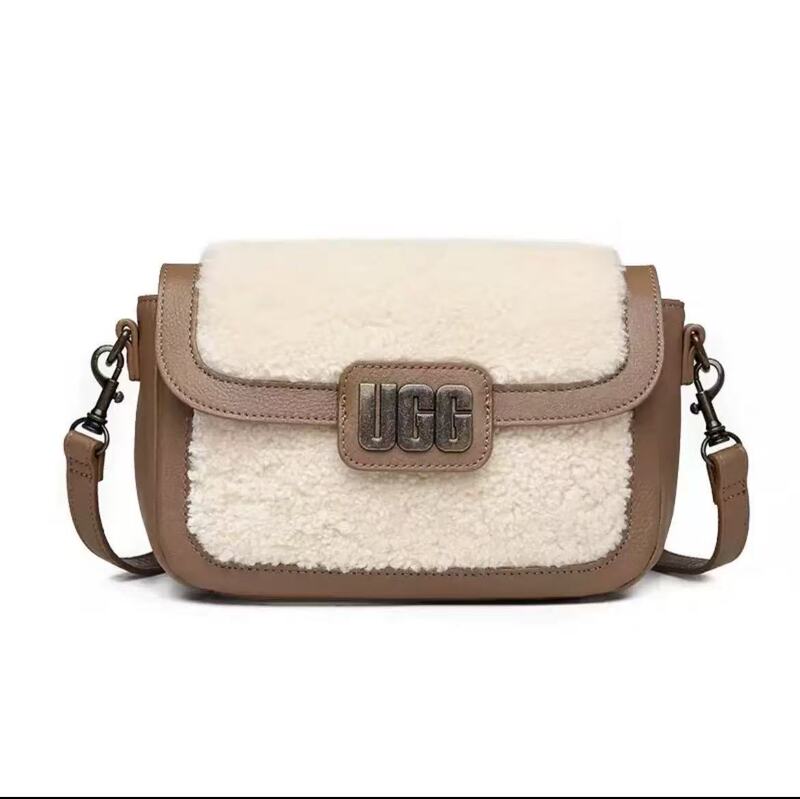 Cross-Border Ugg Lamb Wool Jelly Camera Bag Messenger Bag Plush Bucket Bag Fashion Saddle Bag Crossbody Tote Bag