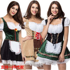 德国慕尼黑啤酒节服装成人欧美万圣节衣服女佣服女仆装制服S-XXXL