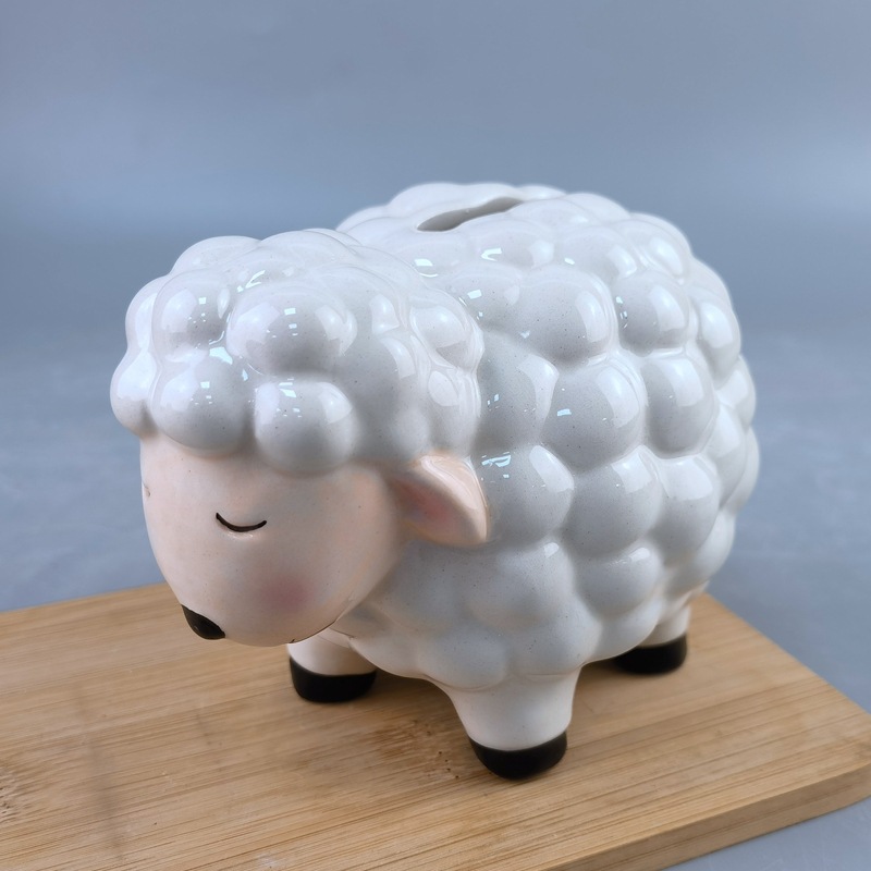 Nordicins ovejas depósito de cerámica depósito de dinero dibujos animados creativo ovejas depósito de cambio depósito de ahorro artesanía