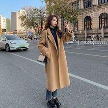 加厚赫本风中长款毛呢大衣女秋冬新款2025气质小个子宽松呢子外套