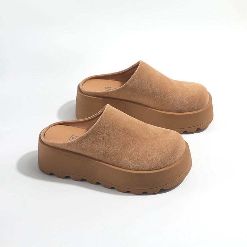 Кожаные ботинки Buckenn Женская подошва Толстая 2025 Новая мода дикая мягкая подошва увеличила башмак B008