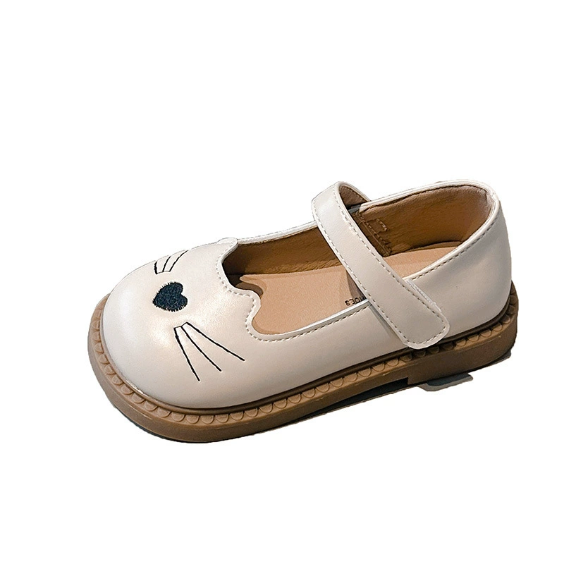 Children's cartoon shoes for princess for leather shoes, Korean style, soft sole