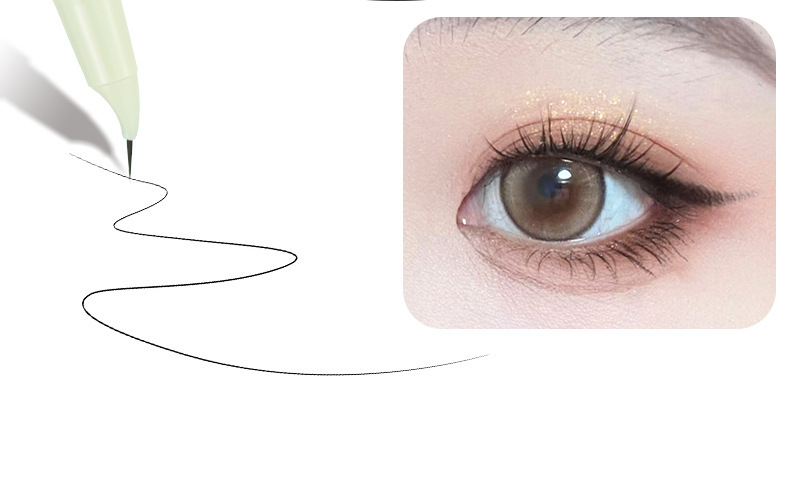 Makeup xixi Ink Control Focus, curved and pointed eyeliner pen, slender, waterproof, does not smudge eyelashes, down to the undereye eyeliner liquid pen undefined