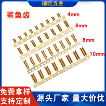 供应6mm鲨鱼齿端子 4mm 10mm带齿U型包线端子 鳄鱼齿黄铜接线端子