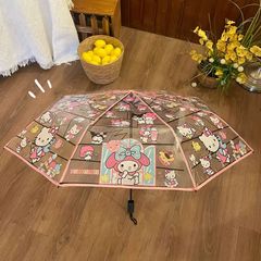三麗よ、スティッチのしんちゃん折りたたみ透明傘三つ折り全自動透明傘ケイティkt可愛いアニメ