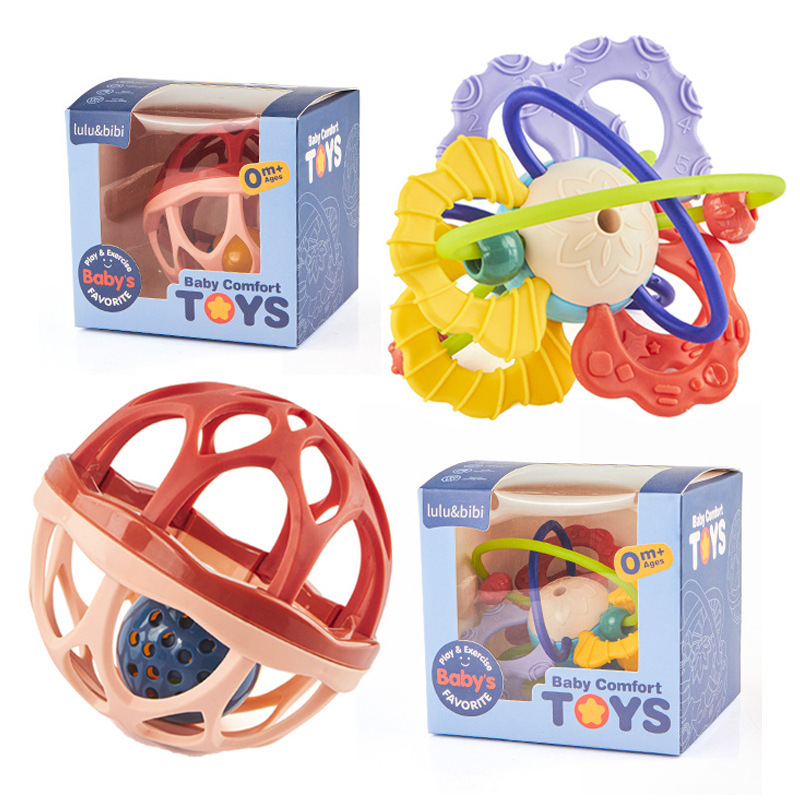 Mordedor de bebé transfronterizo Manhattan mano bola bebé puede morder agarre molar mordedura Bola de juguete image 3