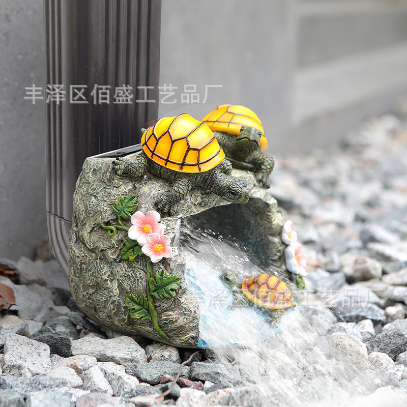 Transfronterizos de tortuga solar drenaje decoración al aire libre tubo de caída extensión desviador creativo jardín regalos de decoración
