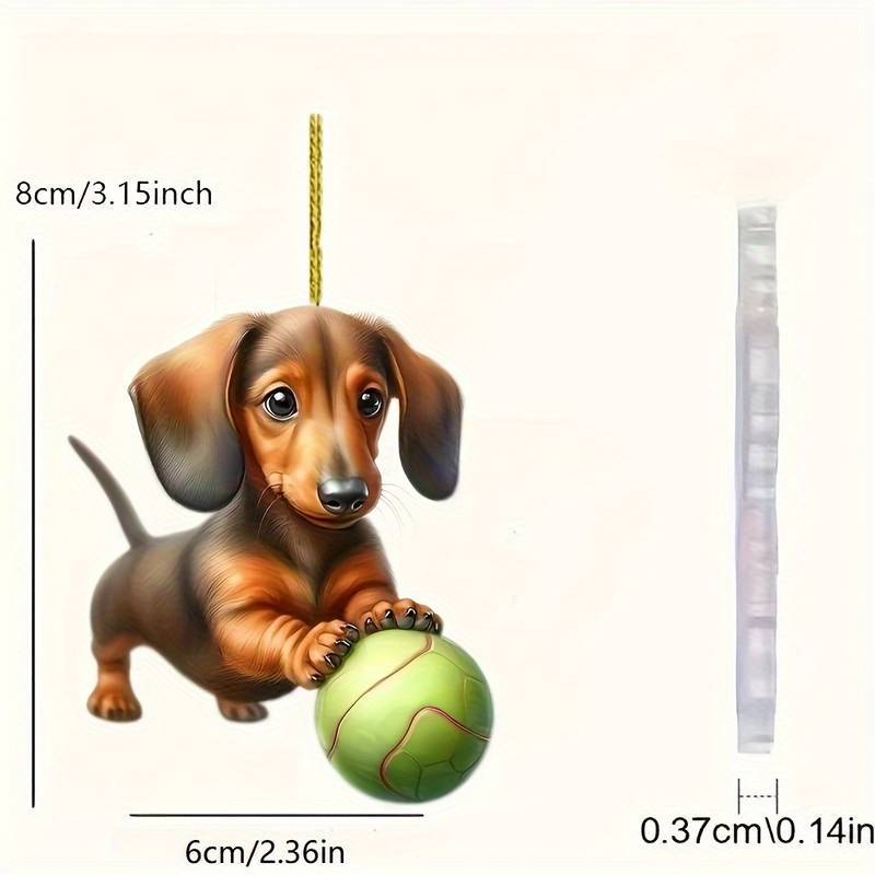 Adorable colgante acrílico para cachorros plano acrílico transfronterizo automóvil interior espejo retrovisor decoración colgante decoración de vacaciones image 5