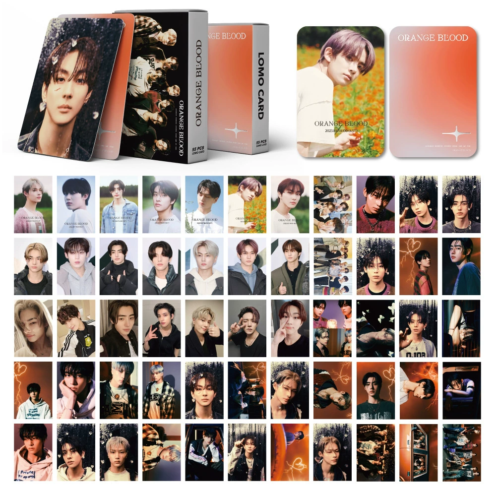 Коллекционная открытка kpop черная pin Seventeen Stray Kids бронепанель лома карта 55 карточек в коробке