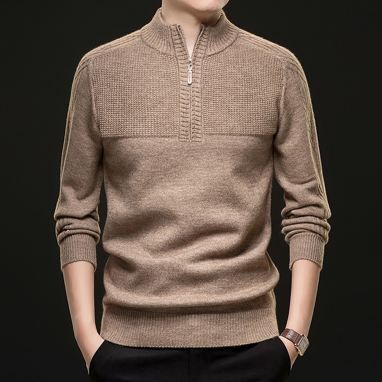 Tejedido hombre overhead invierno / otoño legging simple engrosado delgado de cuello de punto Jacquard blusa casual suéter