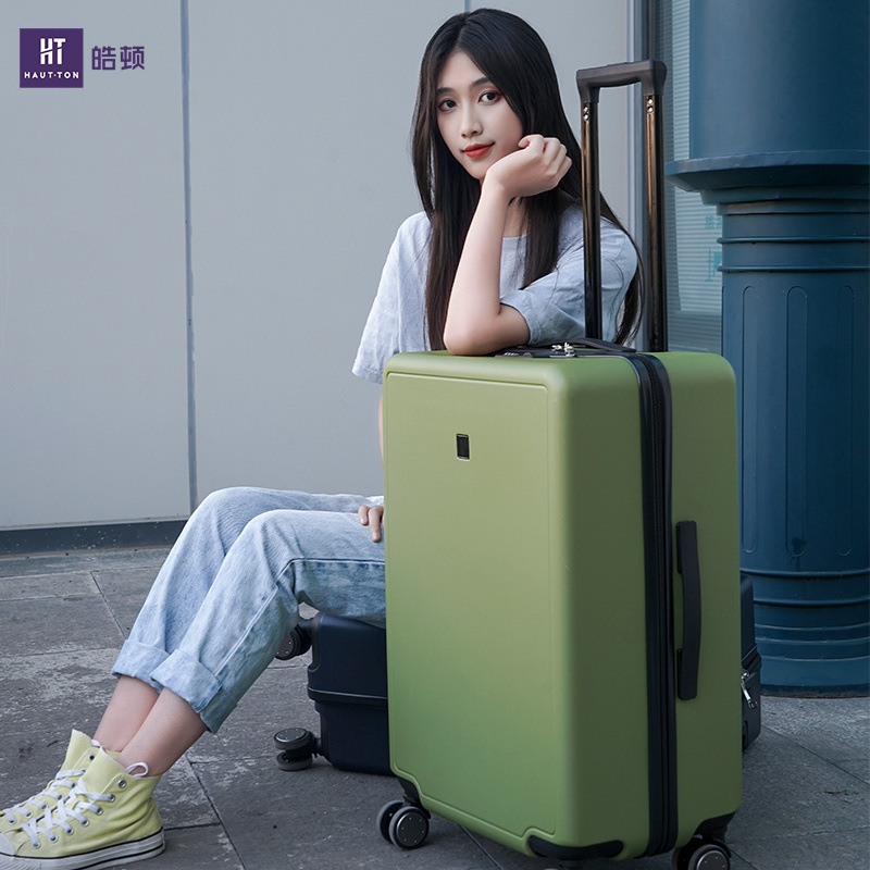 Ht Haoden Ins Can Sit on Student Luggage for Men and Women 20inch Travel High-Value Luggage for Men 24inch Large Capacity