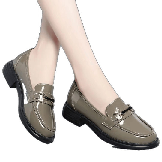 Genuine Leather Soft-Soled Shoes for Women, New Fashionable and Versatile British Style Loafers, Soft Leather Soft-Soled Non-Slip Slip-On Leather Shoes