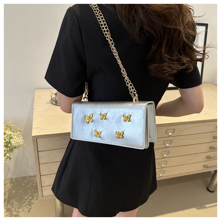 Trendy fashionable butterfly chain small square niche and beautiful French stick shoulder crossbody bag, women's bag_voghion.com