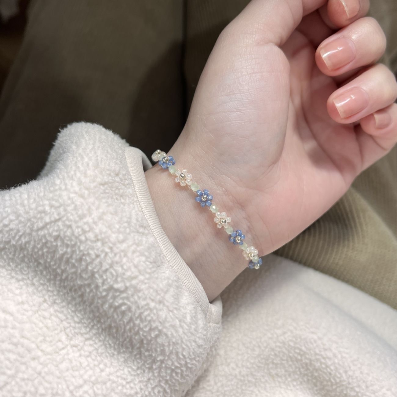 Bracelets Classification 1 Piece Quantity Lady Pastoral Flower Seed Bead Women's Bracelets
