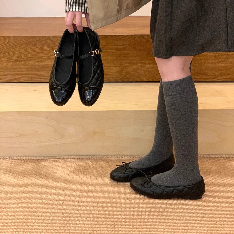 Black Flat Shallow Versatile Chanel-Style Women's Shoes 2026 Spring Commuting Bow Elegant French Mary Jane Shoes Black Flat Shallow Versatile Chanel-Style Women's Shoes 2026 Spring Commuting Bow Elegant French Mary Jane Shoes