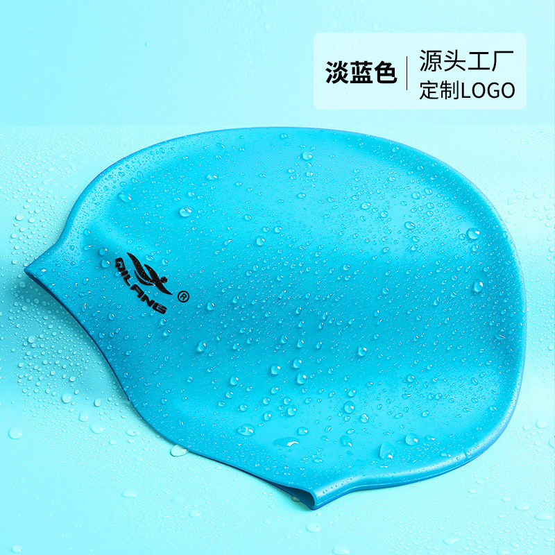 Gorro de baño de silicona personalizado ligero Gorro de baño impermeable más texto LOGOTIPO Gorro de baño de color para hombres y mujeres para adultos al por mayor
