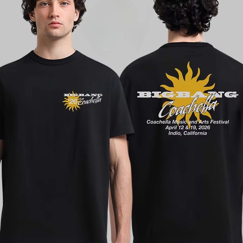Coachella 2026 Summer Men's T-Shirt Pure Cotton Unisex Patterned Street Style Short-Sleeved Loose Fit Coachella 2026 Summer Men's T-Shirt Pure Cotton Unisex Patterned Street Style Short-Sleeved Loose Fit