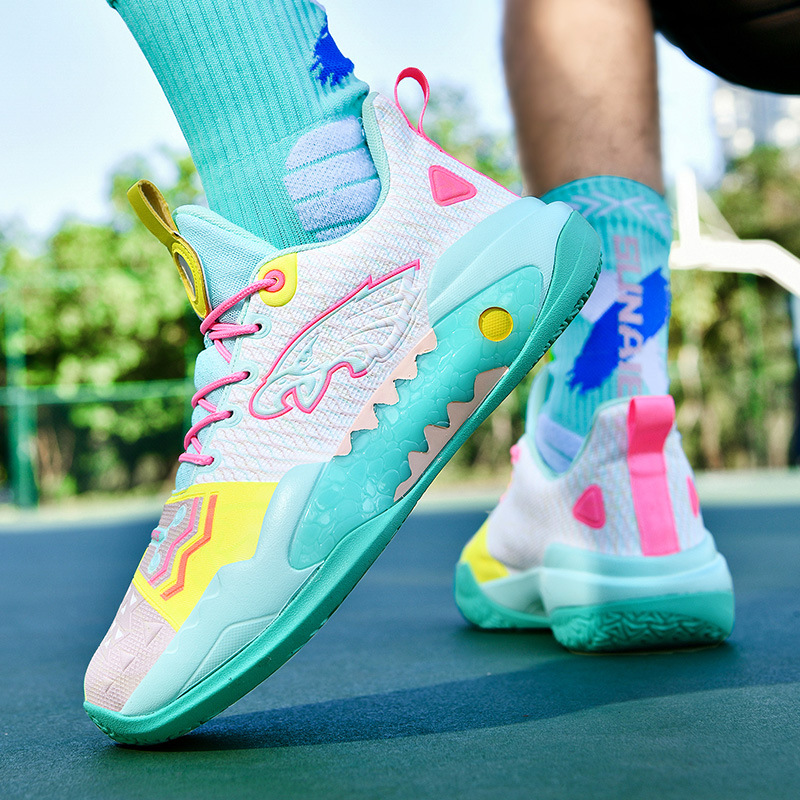 Trendy basketball shoes sneaker men's and women's four seasons mesh breathable lightweight soft bottom non-slip wear-resistant shock-absorbing high-top combat boots Trendy basketball shoes sneaker men's and women's four seasons mesh breathable lightweight soft bottom non-slip wear-resistant shock-absorbing high-top combat boots