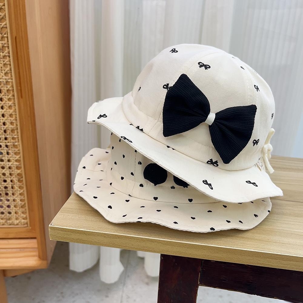 Baby bow bonnet, gorra de pescador, gorra de primavera y verano, gorra de bebé delgada ajustable, nueva moda de junio a diciembre