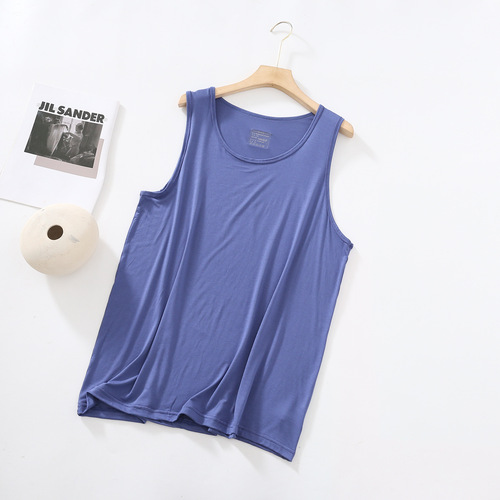 Modacel Men's Summer Loose Large Size Lining Running Underwear Tank Top for Innerwear, No Sleeve Fitness Home White Sweatshirt