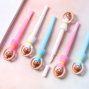 Fresh cute girl cute gel pen creative South Korea cute water pen wholesale black refill learning stationery supplies