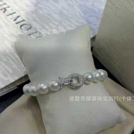 天然淡水高品质爱迪生8-9mm黄金点位清冷强光几乎无暇珍珠手链