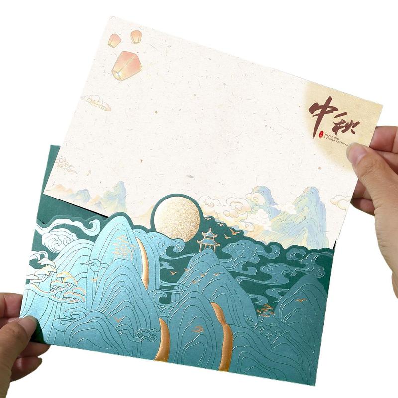 中秋节贺卡定 制公司感恩祝福生日礼物感送员工客户月饼小卡片|undefined