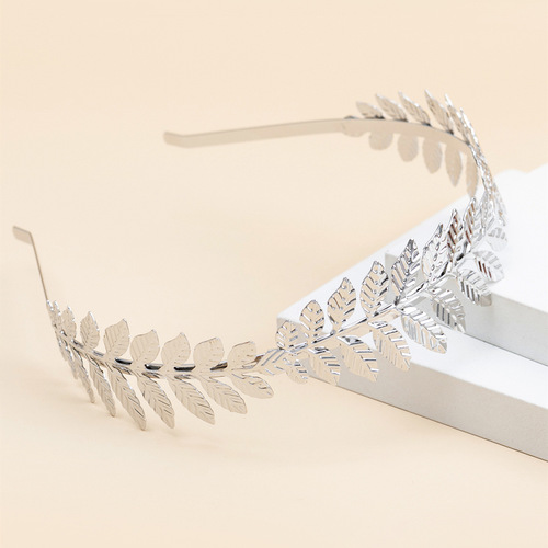 Korean style temperament alloy leaf headband women's fashionable design European and American popular headband hair accessories cross-border jewelry wholesale