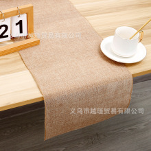 亚马逊黄麻桌旗麻布桌旗纯色黄麻桌旗家庭餐桌装饰布美式田园桌旗