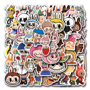 55/110 Labubu Labubu Stickers Cartoon Mobile Phone Computer Water Cup Decoration Waterproof Stickers Kidsren's Toys