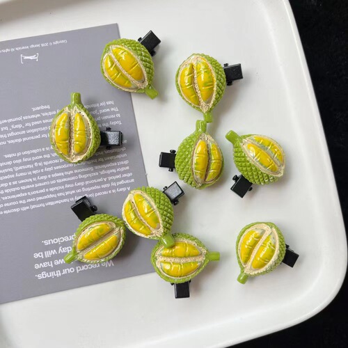 Simulated Durian Hair Clip Funny Creative Food Duckbill Clip Fun Bangs Side Clip Cute Headwear Hair Accessories Wholesale
