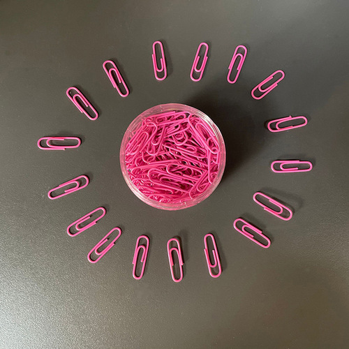 Colorful 28MM paper clip metal paper clip barrel candy color paper clip office folder exclusive cross-border supply