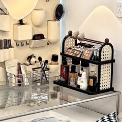 中古风桌面化妆品置物架梳妆台侧边多层护肤品眼影口红香水收纳架