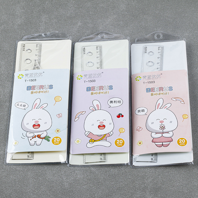 かわいいアニメ物差し小学校専用セット4点セット定規直定規三角定規測定器学生文房具卸売り|undefined