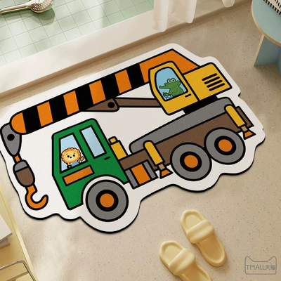Bathroom Decorative Floor Mats, Children's | Avtomobil döşəmə paspasları - sr301-animal-crane-4060cm-diatom-mud-upgraded-model