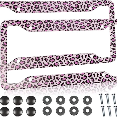 Cross-Border Leopard Print License Plate: License plate holder/license plate holder