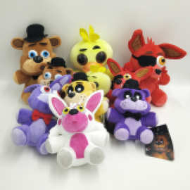 跨境爆款18cm棕熊红狐狸毛绒玩具动漫游戏周边布偶机械熊公仔