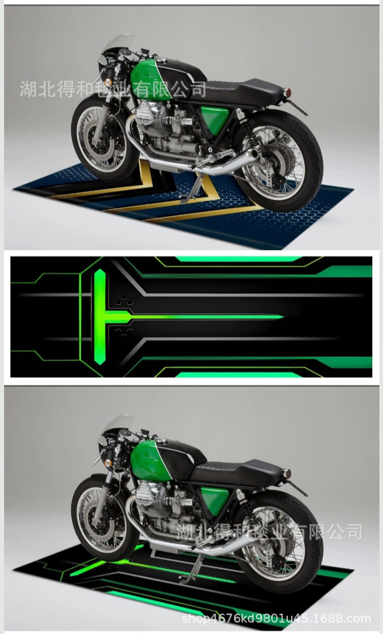 Cross-Border Motorcycle Floor Mats with Custom Logo Pattern, Non-Slip and Dirt-Resistant, Motorcycle Display Carpet, Factory Direct Sales, Crystal Velvet