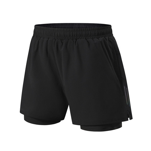 2024 Summer New Men's Running Shorts Track Pants False Two-Piece Fitness Pants Quick-Drying Training Pants with Pockets
