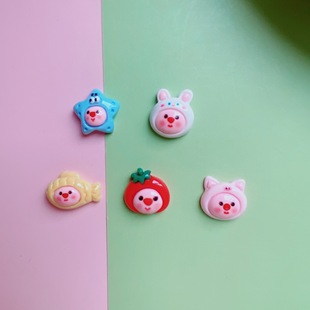 Crossdressing Beaver Ruby cartoon resin jewelry accessories diy mobile phone shell cream glue handmade hairpin small patch