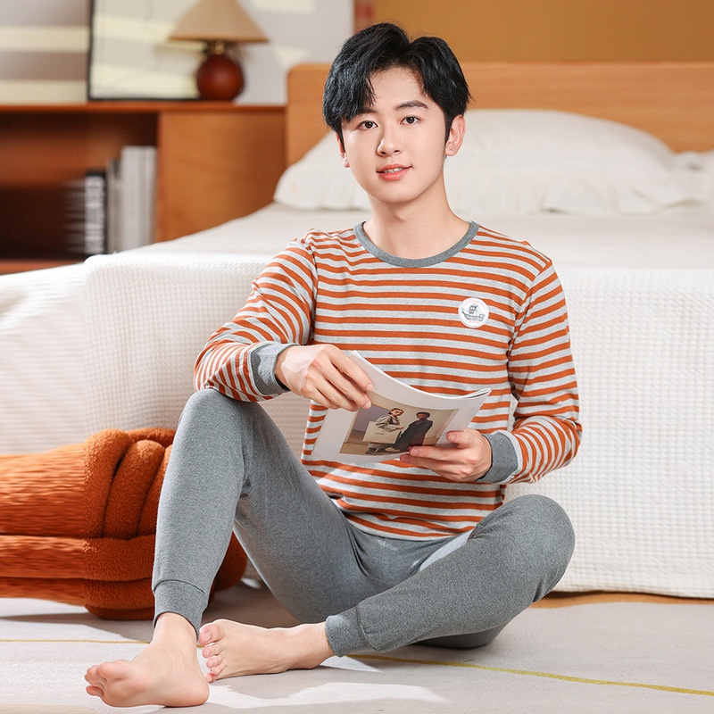 青少年秋衣秋裤纯棉儿童睡衣男童保暖内衣女童打底棉毛衫衬衣衬裤|undefined