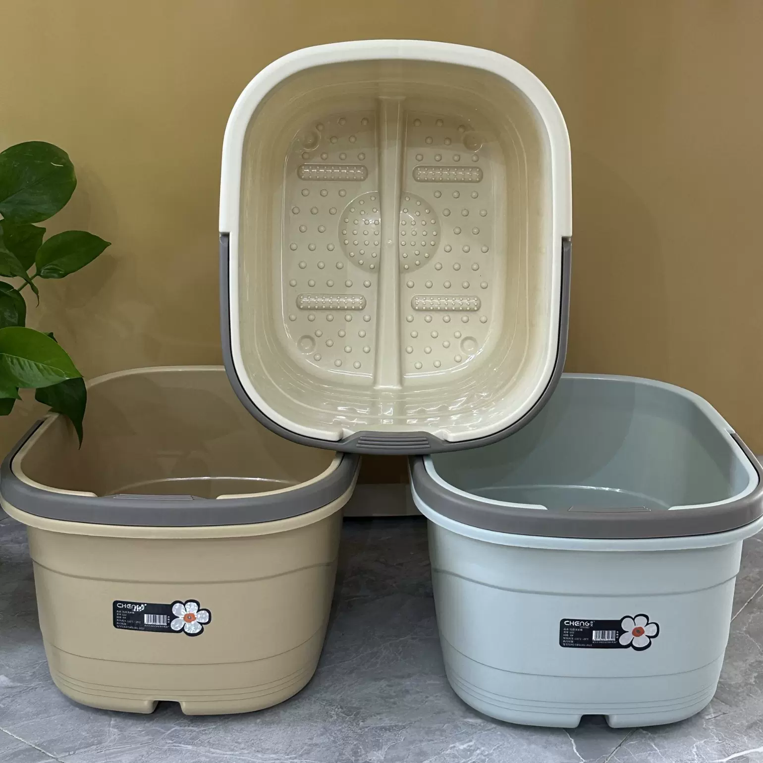 泡脚桶家用加厚加深按摩养生足浴桶过小腿塑料洗脚盆保温足疗深桶