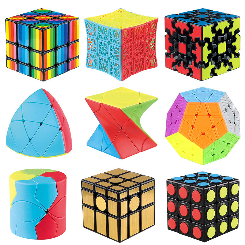 Pan-New Special-Shaped Series Solid Color Third-Order Rubik's Cube Smooth Rotating Oblique Twisted Mirror Cut Out Special-Shaped Rubik's Cube Toy