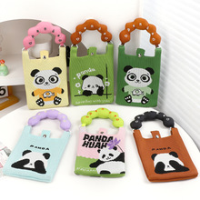 卡通绣花针织手机包手提飞织包包手腕可爱编织出门便捷迷你斜挎包