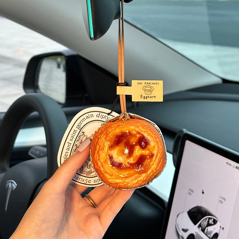Creative Car Hanging Car Pendant Bagel Avocado Rearview Mirror Pendant Car Decoration Car Interior Accessories 2025 New Style