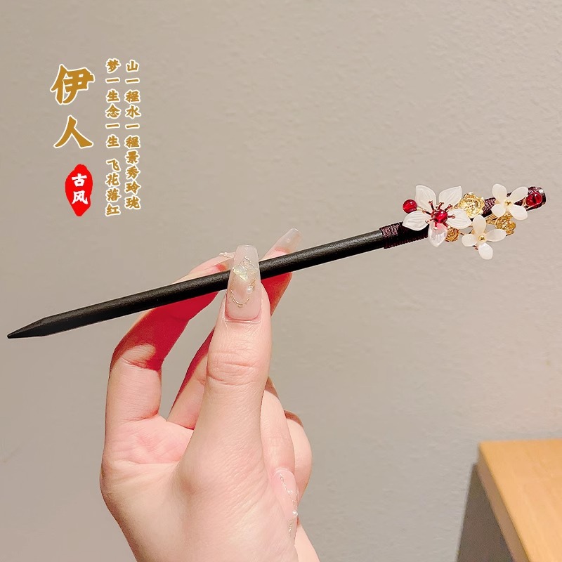 Pinzas de cabello de madera para mujeres nuevos pinzas de estilo chino de alto nivel diarios vestido de caballo de viaje antiguo sándalo bandeja de cabello pinzas de cabello tocado