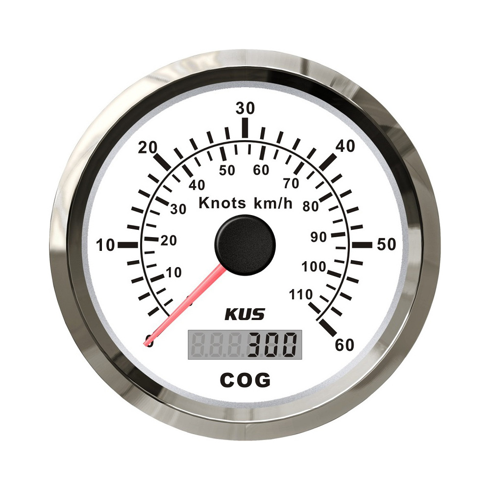 Mile with Direction – Universal automobile instrument - white-dial-60knots